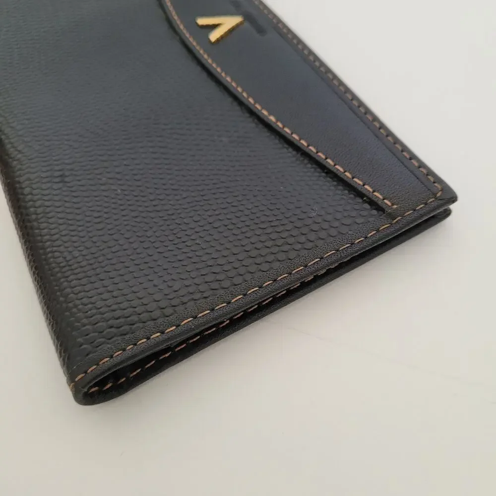 Giorgio Valenti Card Slim Bill Holder Wallet Navy Bifold Leather Snake Vintage‎